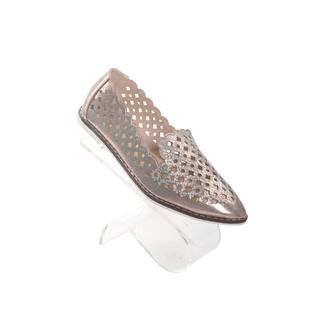 Hadari Womens Beige Slip on Pointy Flats with bedazzled front