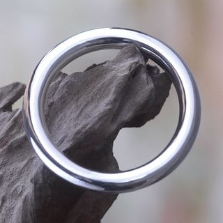 Handmade Sterling Silver 'Unlimited Shine' Bangle Bracelet (Indonesia)