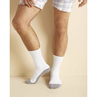Gildan Men's Platinum White One-size-fits-most Crew Socks