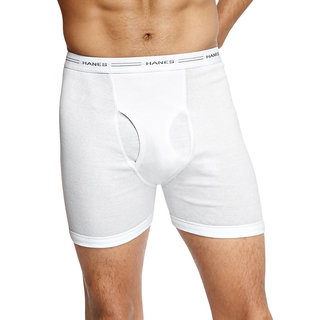 Tagless Men's Boxer White Boxer Briefs with Comfort Flex Waistband (Pack of 4)