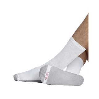 Men's White Size 10 to 13 Cushion Crew Socks