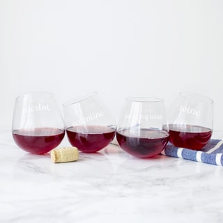 Valentine Tipsy Clear 12-ounce Wine Glasses (Set of 4)