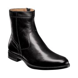 Men's Florsheim Midtown Plain Toe Zip Boot Black Smooth Leather