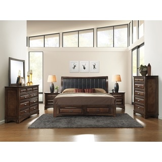 Broval 179 6-piece Light Espresso Finish Wood King-size Bedroom Set