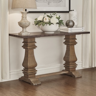 Voyager Wood and Zinc Balustrade Console Sofa Table by SIGNAL HILLS