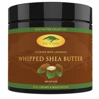 Rise 'N Shine Lavender Whipped African 8 oz. Shea Butter Cream Body Butter Improves Blemishes, Stretch Marks, Scars and Wrinkles