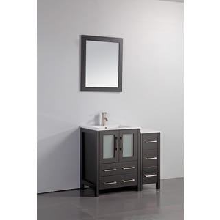 Vanity Art Oak 36-inch Single-sink Bathroom Vanity Set with Ceramic Top