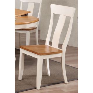 Iconic Furniture Caramel and Biscotti-Finish Wooden Panel-back Dining Chairs (Set of 2)