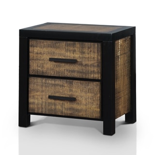 Furniture of America Marson Rustic Two-Tone Black/Oak 2-drawer Nightstand