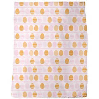 Pink Easter Egg Stripes Fleece Blanket