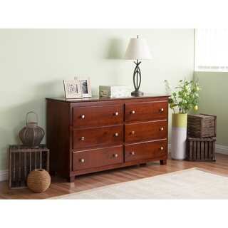 Atlantic Walnut Wood 6-drawer 54-inch Dresser