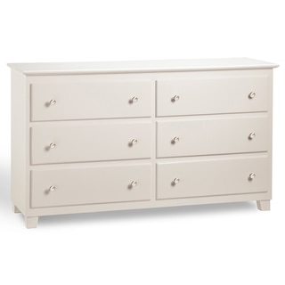 Atlantic White Wood 54-inch 6-drawer Dresser