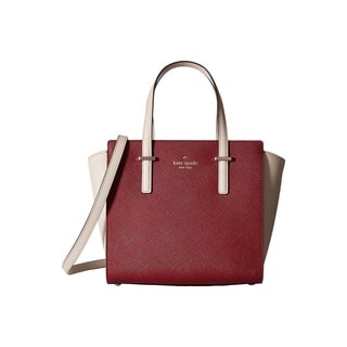 Kate Spade New York Cedar Street Hayden Linen/Merlot Leather Satchel Handbag