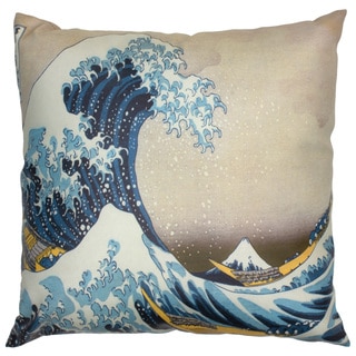 Handmade 'Great Wave Off Kanagawa' Pillow (China)