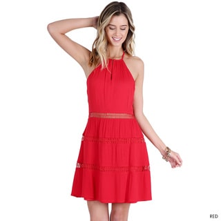 Nikibiki Women's Red Crochet Inserted Y-Back Dress