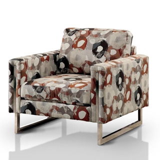 Furniture of America Madrid Contemporary Abstract Patterned Chenille Upholstered Arm Chair