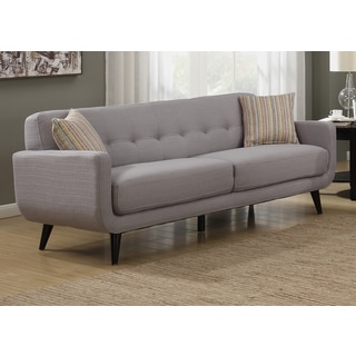 Crystal Mid-Century Modern Grey Sofa