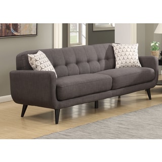 Crystal Mid-Century Modern Charcoal Sofa