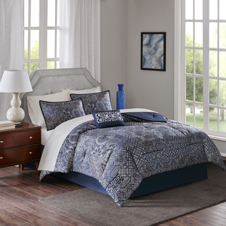 Madison Park Essentials August Navy Complete Bed and Sheet Set