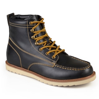 Vance Co. Men's 'Wyatt' Faux Leather Lace-up Moc Toe Work Boots