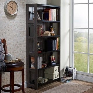 Furniture of America Trainer Slatted Distressed Grey 5-shelf Bookcase