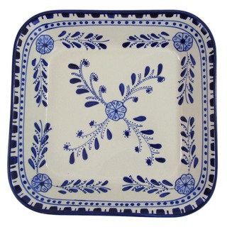 Handmade Le Souk Ceramique Azoura Square Stoneware Serving Bowl (Tunisia)