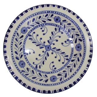 Handmade Le Souk Ceramique Azoura Medium Stoneware Serving Bowl (Tunisia)