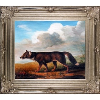 George Stubbs 'Portrait of a Large Dog' Hand Painted Framed Canvas Art