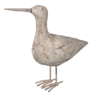 Off-white Cement/Resin 12-inch x 4.5-inch x 10-inch Seabird Figurine