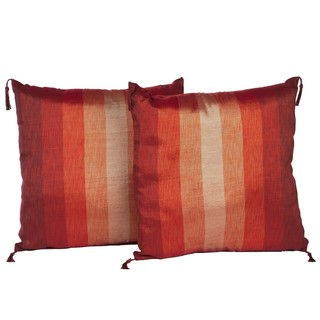 Set of Two Sunset Stripe Throw Pillows (Morocco)