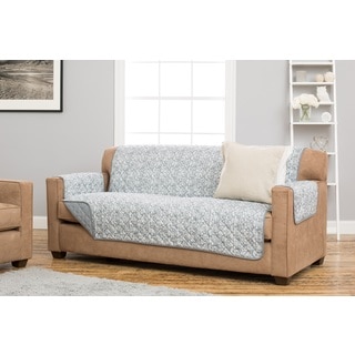Home Fashion Designs Katrina Collection Grey/Green/Brown Polyester Reversible Stain-resistant Sofa Protector