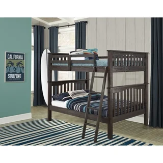 Highlands Collection Brown Wood Full-over-Full Bunk Bed