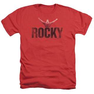 Rocky/Victory Distressed Adult Heather T-Shirt in Red