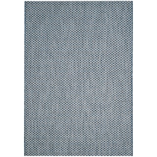 Safavieh Indoor / Outdoor Courtyard Blue / Light Grey Rug (3' x 5')