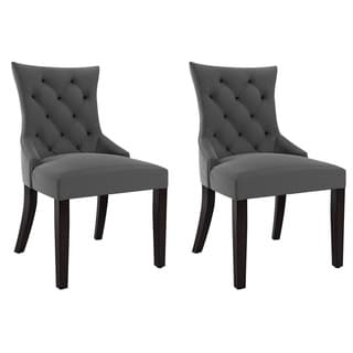 CorLiving Antonio Espresso Wood and Upholstered Fabric Accent Chairs (Set of 2)