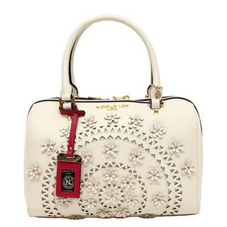 Nicole Lee Farley Boston White Flowery Shoulder Handbag