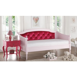 Wynell Princess Pink and Red Velvet Youth Daybed