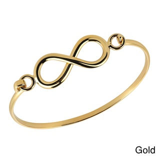 Handmade Eternal Love Infinity Gold Over .925 Silver Bangle Bracelet (Thailand)