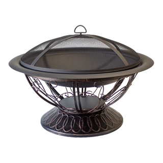 Hiland FT-022 Wood-burning Fire Pit with Scroll Design