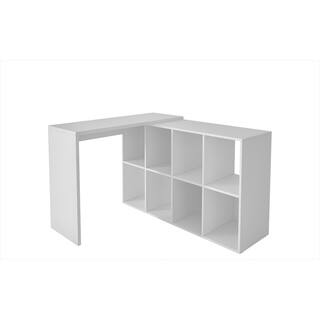 Accentuations by Manhattan Comfort Taranto White Cubby Desk with 8 Shelves