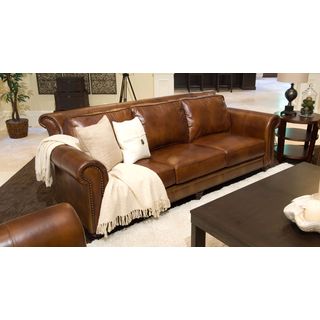 Paladia Top Grain Leather Sofa in Rustic