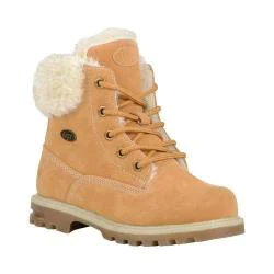 Boys' Lugz Empire HI Fur Work Boot Golden Wheat/Bark/Cream/Gum Thermabuck