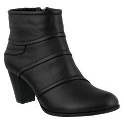 Women's Spring Step Emelda Bootie Black Leather