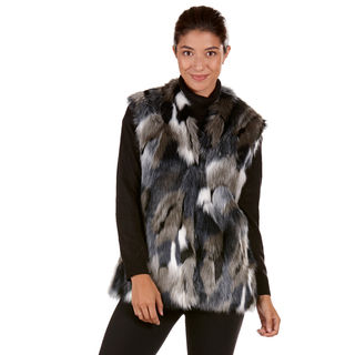 Nuage Women's Multicolor Faux Fur Patchwork Vest