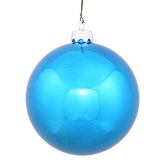 Turquoise 4-inch Shiny Ball Ornament (Pack of 6)