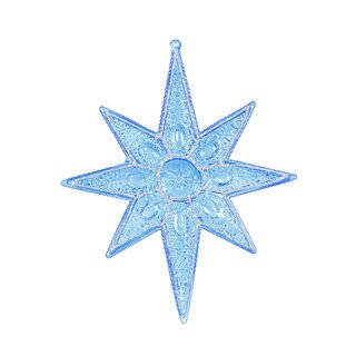 Sculptured Turquoise 7-inch 8-Point Star Ornament (Pack of 6)