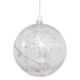 Silver Plastic 4-inch Shiny Mercury Ball Ornament (Pack of 6)