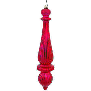 Red Plastic 14-inch Matte Finial Drop Ornament (Pack of 2)