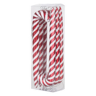 Candy Cane Red-White 7.5-inch Ornaments (Pack of 6)