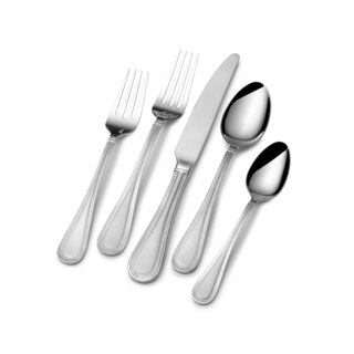 Towle Living Boston Bead Frost Stainless Steel Flatware (20-piece Set)